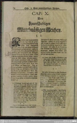 Cap. X. Unterschiedligen Mittelmässigen Reichen