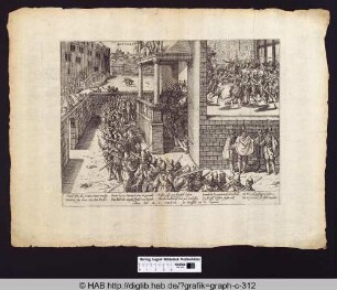 Darstellung einer Gefangennahme zu Brüssel im Jahr 1576.