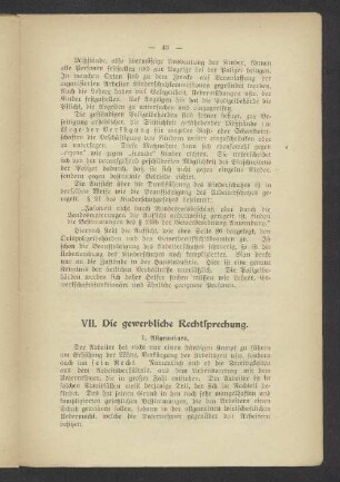 VII. Die gewerbliche Rechtsprechung