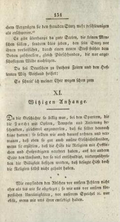 XI. Witzigen Anhange