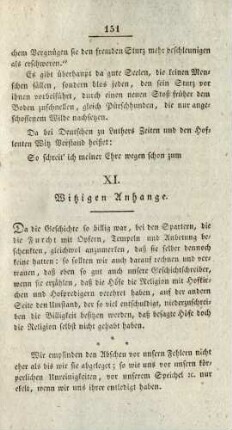XI. Witzigen Anhange