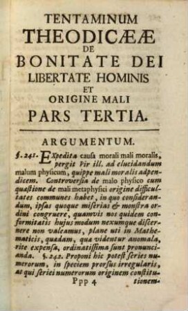 G. G. Leibnitii Tentamina Theodicaeae De Bonitate Dei Libertate Hominis Et Origine Mali : Versio Nova, Vita Auctoris, Catalogo Operum Et Variis Observationibus Aucta. 3