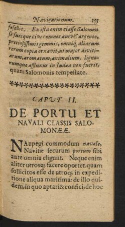 Caput II. De Portu Et Navali Clasiis Salomonaeae.
