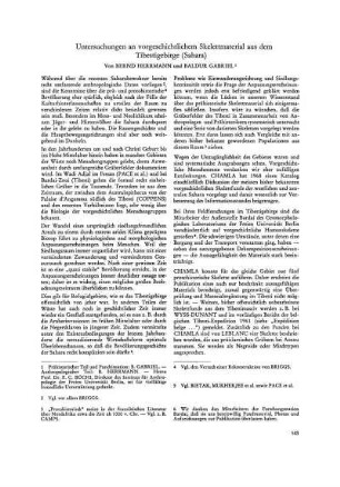 Untersuchungen an vorgeschichtlichen Skelettmaterial aus den Tibestigebirge (Sahara)