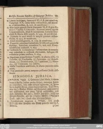 [L.] Synagoga Iudaica.