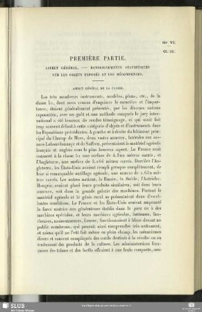 Première Partie. Aspect Général - Renseignements Statistiques Sur Les Objets Exposés Et Les Récompenses