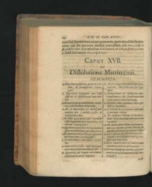 Caput XVII. De Dissolutione Matrimonii.