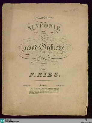 Quatrième sinfonie à grand orchestre : Oeuvre 110