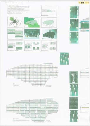 Entwicklung einer Stadterweiterung auf dem Gelände des ehemaligen Flughafens Berlin-Tegel Schinkelwettbewerb 2000: Schematische Lagepläne 1:10000, Modellfotos