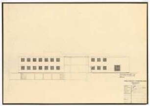 Kinderklinik und Hals-Nasen-Ohrenklinik der Universität Köln: Universitätsgebäude, Hals-Nasen-Ohrenklinik, Bauteil C: Südansicht 1:100