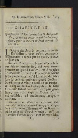 Chapitre VII. Qui fait voir l'Etat présent de la Maison du Roi ...