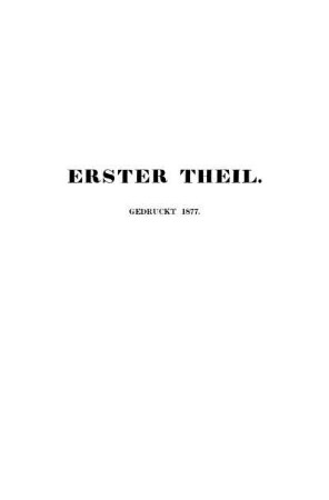 Erster Theil. - Vierter Theil.