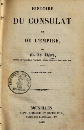 Histoire du consulat et de l'empire, 1