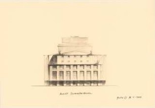 Staatsoper, Hamburg: Studie 1, Ansicht Dammtorstraße 1:200