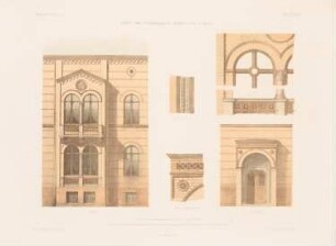 Schulgebäude der Matthäikirche, Berlin: Details (aus: Architektonisches Skizzenbuch, H. 23, 1855)