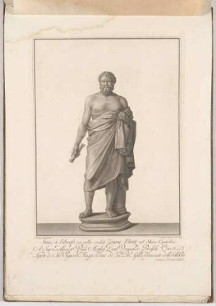 Statua di Filosofo con pallio creduto Zenone Eleate (Kynischer Philosoph, sog. Zeno Eleaticus), aus der Folge "Choix des meilleures statues antiques"