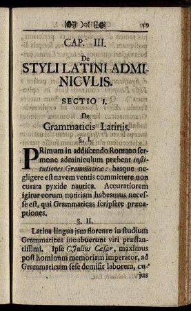 Sectio I. De Grammaticis Latinis