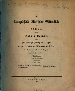 Jahresbericht. 1872/73 = 46