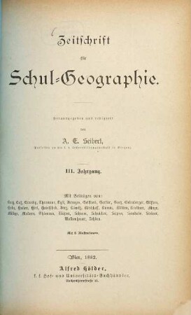 Zeitschrift für Schulgeographie. 3. 1882