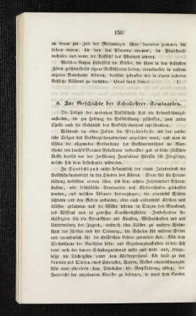 Zur Geschichte der Schullehrer-Seminarien