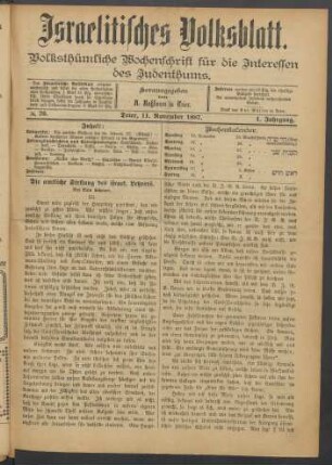 26: Nr. 26 vom 11. November 1887