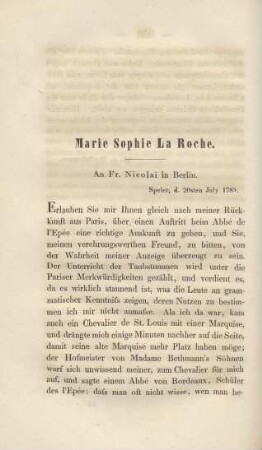 Marie Sophie La Roche