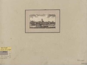 Ansicht von Wittenberg, Kupferstich, um 1740? : Wittenberg. - [S.l.] , [um 1740?]. - 1 Kunstbl. : Kupferst. ; 12 x 6 cm