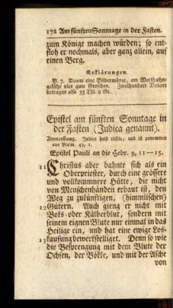 Epistel am fünften Sonntage in der Fasten (Judica genannt)