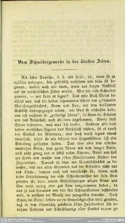 Vom Schneidergewerbe in den ältesten Zeiten