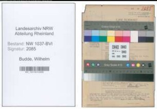 Entnazifizierung Wilhelm Budde , geb. 04.02.1900 (Oberstaatsanwalt)