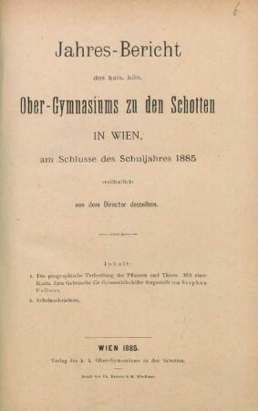 Die geographische Verbreitung der Pflanzen und Thiere : zum Gebrauche für Gymnasialschüler