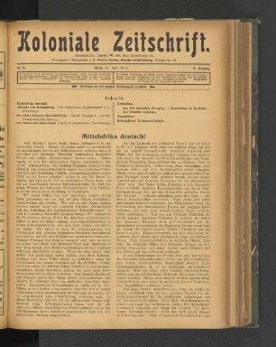 Nr. 15. Berlin, 12. April 1912. 13. Jahrgang.