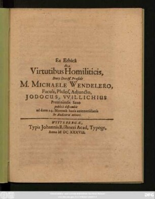 Ex Ethica de Virtutibus Homiliticis