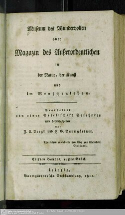 Eilfter Band, erstes Stück