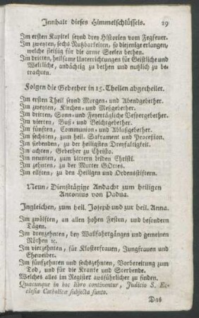 Innhalt dieses Himmelschlüssels