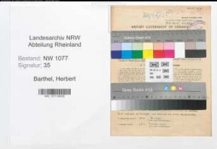 Entnazifizierung Herbert Barthel , geb. 21.10.1918 (Bahnpolizist)