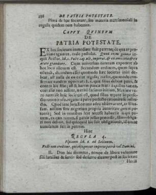 Caput Quintum. De Patria Potestate.