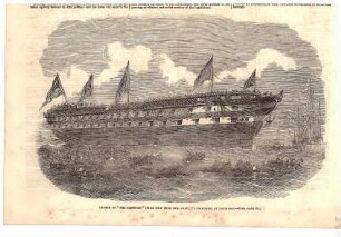 Launch of The "Hannibal' steam ship from Her Majesty"s dockyard at Deptford