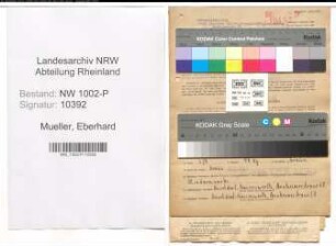 Entnazifizierung Eberhard Mueller , geb. 15.05.1921 (Polizeibeamter)