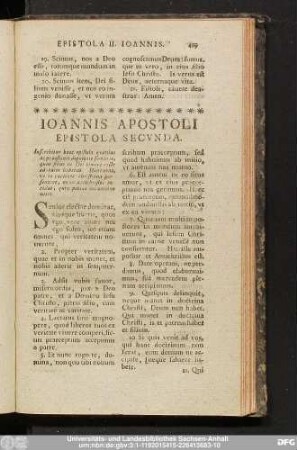 Ioannis Apostoli Epistola Secunda.