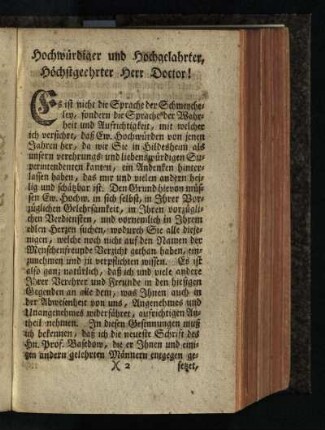 Hochwuerdiger und Hochgelahrter ...