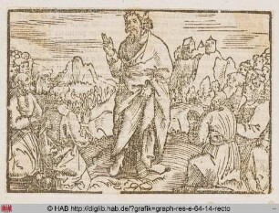 Moses spricht mit dem Volk Israel über die Zehn Gebote.