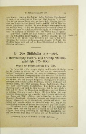B. Das Mittelalter 375-1500