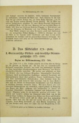 B. Das Mittelalter 375-1500