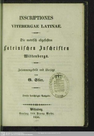 Inscriptiones Vitebergae Latinae