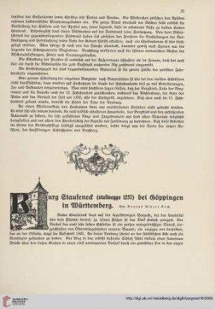 16: Burg Staufeneck (stufinegge 1257) bei Göppingen in Württemberg