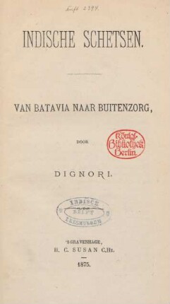 Indische schetsen : van Batavia naar Buitenzorg