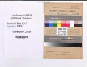 Entnazifizierung Josef Stahlheber , geb. 07.06.1910 (Sekretaer)