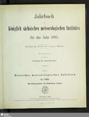 13.1895(1897): Jahrbuch des Königlich-Sächsischen Meteorologischen Instituts