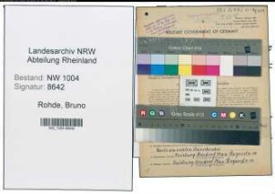 Entnazifizierung Bruno Rohde , geb. 06.07.1906 (Bote)